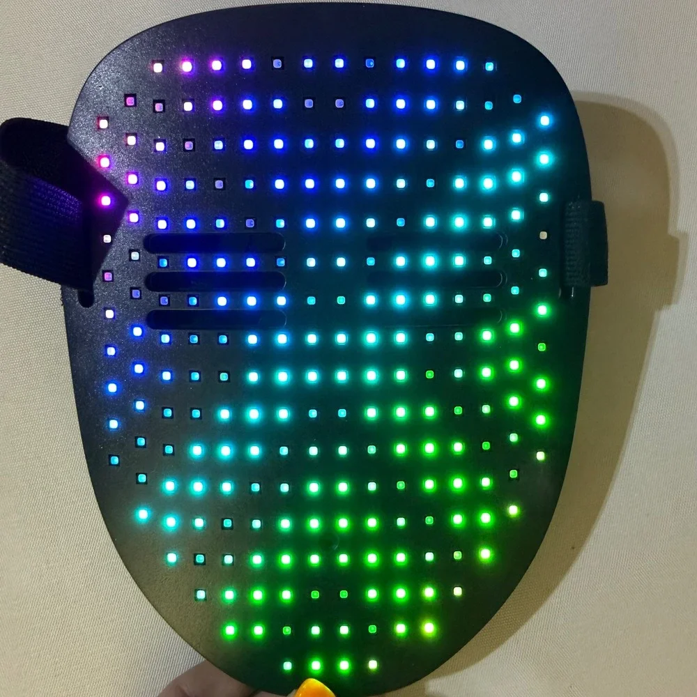 NWT LED Light Up Mask Gesture Sensing Voice Changer Halloween Cosplay